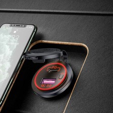 Red QC3.0+PD Port Dual USB Car