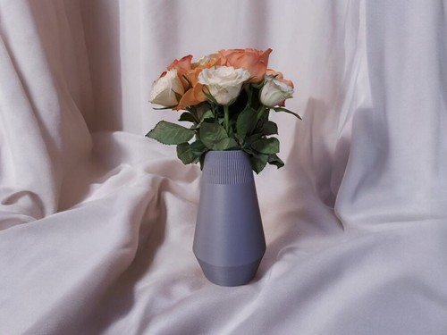 Vase tall ribbed - vase,