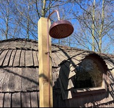 Outdoor sauna shower. Cold shower. Complete kit with garden hose connection. 