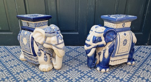 Pair large ceramic - pair, elephant