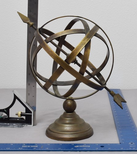 Brass armillary sphere arrow - sphere, w