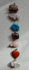 LOT 1 is 7 real semi-precious gemstone carved animal figures (inc heart)
