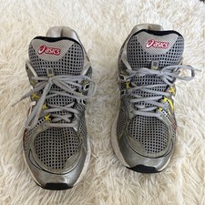 Asics Gel-Foundation Running Shoes Mens Gray Yellow Athletic Sneakers 10.5