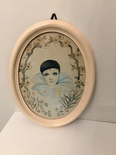 Vintage framed pierrot - vintage,