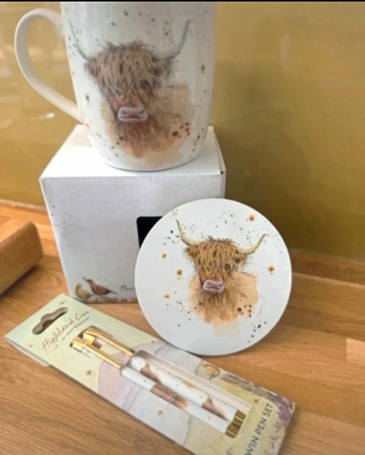 Highland cow porcelain mug - porcelain,