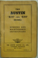 Austin A70 Hereford & A90 Atlantic Sports original Handbook 1951 Pub. 775/D