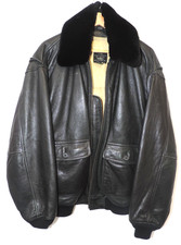 US Navy Avirex G1 Black Leather Jacket Mother embroidery - XXL-Thames Hospice