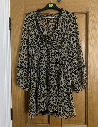 Zara beige black leopard - beige/black,