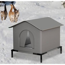 Insulated Outdoor Cat House for Winter - Waterproof Shelter with Raised Floor UK