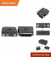 Versatile SCART to 3 RCA Phono & S-Video Adapter – Easy Plug-and-Play Converter
