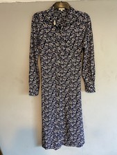 Fat Face Floral Maxi Shirt Dress Women’s Size UK 12 Blue