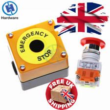 660V 10A Red Mushroom Emergency Stop Push Button Switch 1NO/1NC Industrial