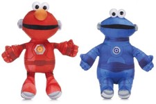 NEW OFFICIAL 12" SESAME STREET MECHA BUILDER ELMO AND COOKIE MONSTER SOFT TOYS