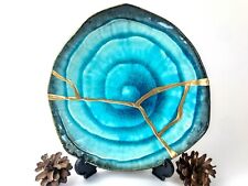 Kintsugi Plate - Blue Bronze ( Large ) 