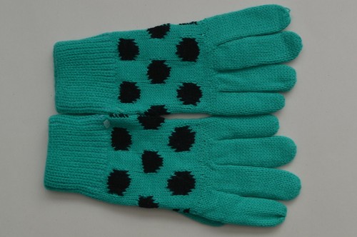 Girls winter gloves - sea, green