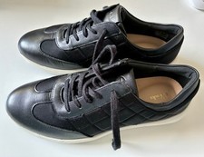 Clarks Un Rio Stitch Black Leather & Quilted Trainer UK Size 7 Brand New