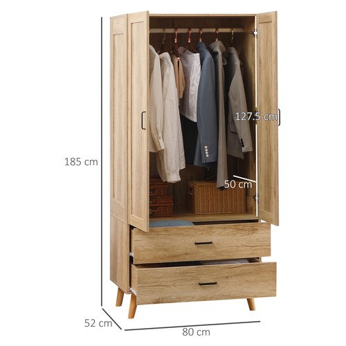 Wooden wardrobe homcom door - 2,
