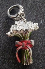 Fossil Charm - Enamelled Bouquet of flowers