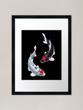 Koi fish tancho black white - koi,