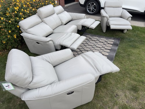 Leather suite sofas 1 ex - leather,