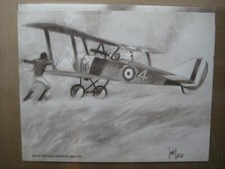 Sopwith PUP British fighter Vintage Black /White Poster air Plane 1973 in#G6178
