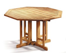 Teak Outdoor Folding Table, Drop-Leaf - Berwick Range - 1.2m - Shape Options