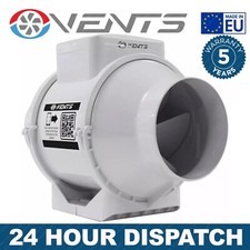 4" 100 mm Loft Mounted Bathroom Shower Inline Duct Extractor Fan Ventilation