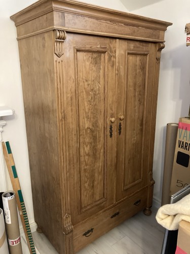 Vintage pine wardrobe - pine,