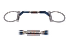 Western Dee Snaffle with Blue Sweet Iron Copper Roller Horse bit D Ring