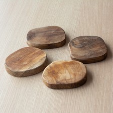 Set of 4 Thick Teak Chunky