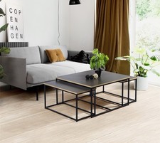 Black and Wooden Coffee Table