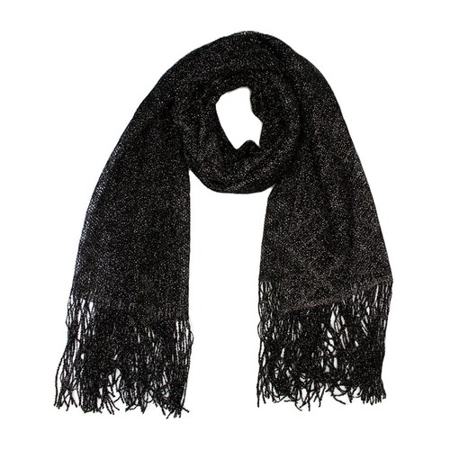 Black glitter chiffon scarf - glitter,