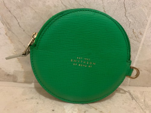 Smythson green gold leather - gold,