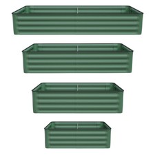 Garden Metal Raised Vegetable Planter Outdoor Flower Trough Herb Grow Bed Box