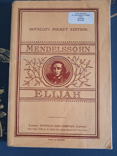 Mendelssohn elijah novello - mendelssohn,