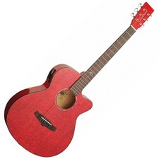 Tanglewood Electro Acoustic Guitar Super Folk - Red TA4CERD