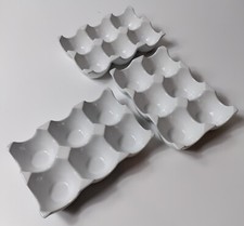 White Ceramic 6 Egg Tray x 3