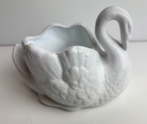 Vintage white swan - , planter