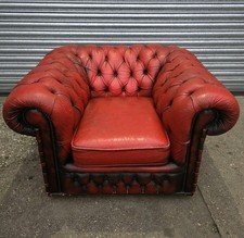 Chesterfield Oxblood Red Leather Club Chair Armchair