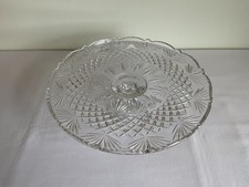 Large Heavy Glass Pedestal Cake Stand 12" Diameter - Christmas