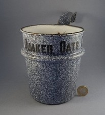 Scarce QUAKER OATS COOKER Blue Enamel Pot - Early 20th Century