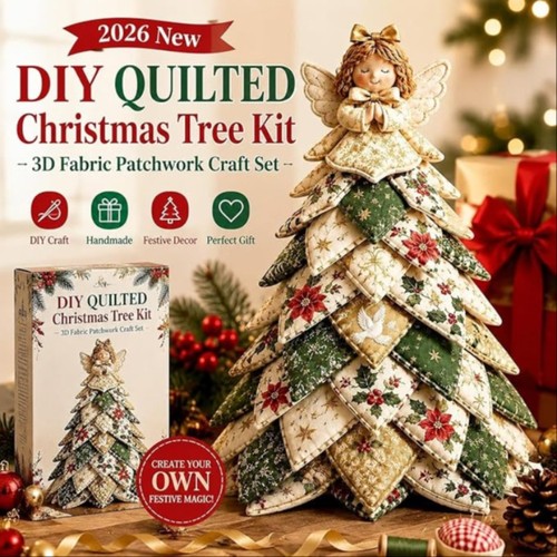Diy quilted christmas tree - 3d,