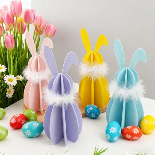 Easter bunny figurine wooden - easter,