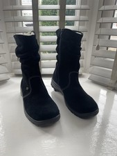 New Rieker black suede slouch boots with fleece lining EU 37/ UK 4