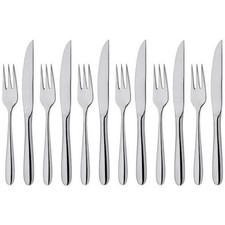STELLAR WINCHESTER 12 PIECE STAINLESS STEEL STEAK KNIFE & FORK SET BW36