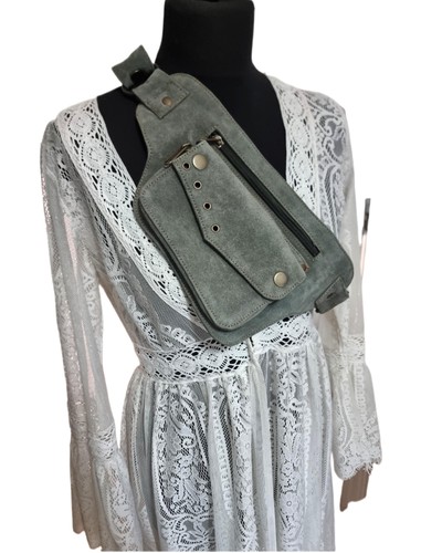 Suede leather bumbag - suede,