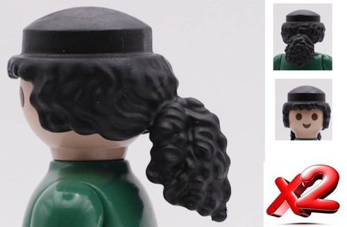Playmobil black wigs updo - black,
