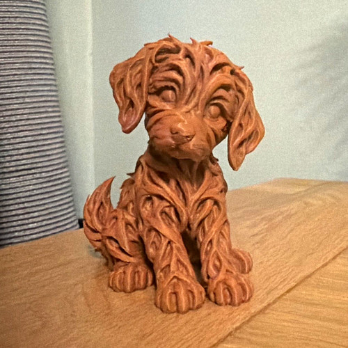 Brown dog figurine effect - brown,