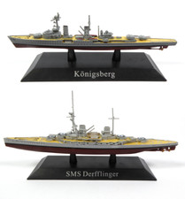 Set of 2 Warships 1:1250 WW1 + WW2 Diecast Military Model Boat Battleship WSL17