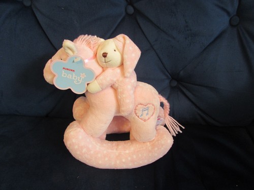 Soft plush pink rocking horse - soft,